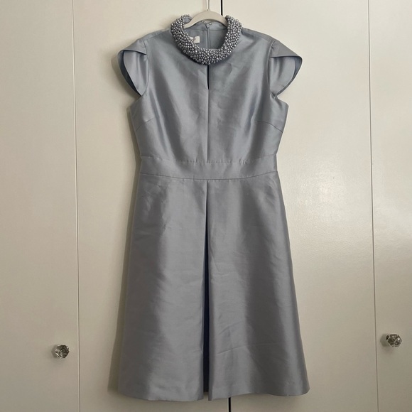 HOBBS LONDON Marcella Embellished Neck Dress-Blue - Picture 1 of 15